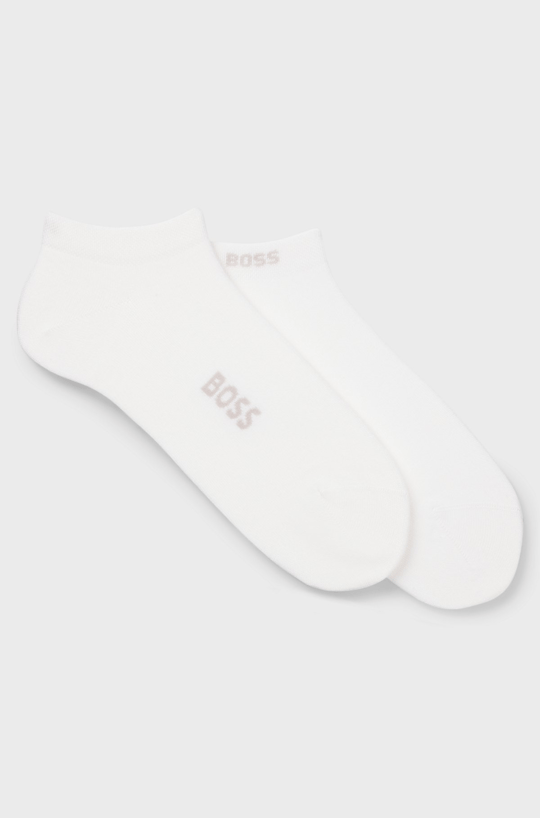 BOSS  BOSS Erkek 2'li Paket Düşük Bilekli Bambu Karışımlı Beyaz Çorap 50538188-100