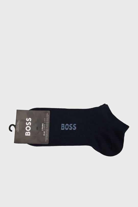 BOSS  BOSS Erkek 2'li Paket Düşük Bilekli Bambu Karışımlı Lacivert Çorap 50538188-401