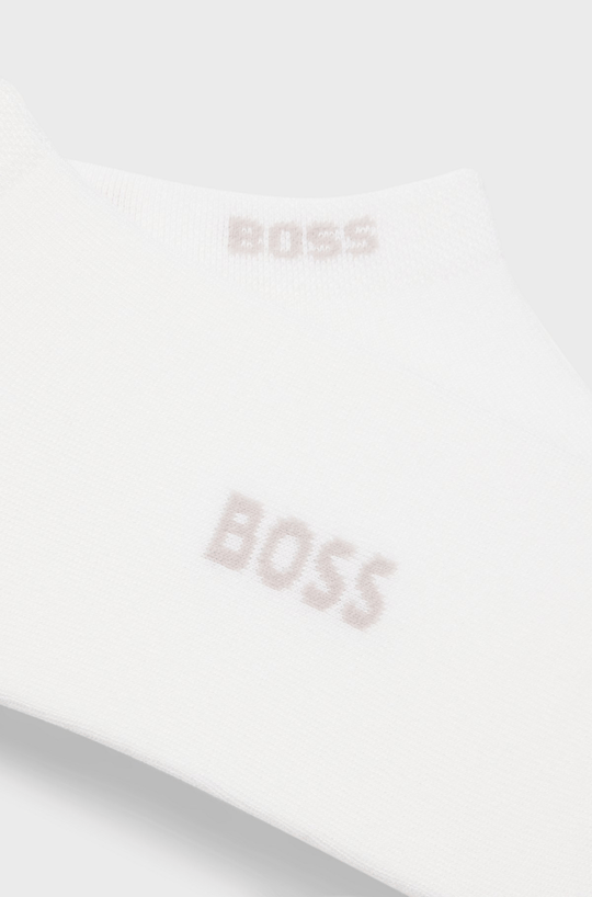 BOSS  BOSS Erkek 2'li Paket Düşük Bilekli Bambu Karışımlı Beyaz Çorap 50538188-100