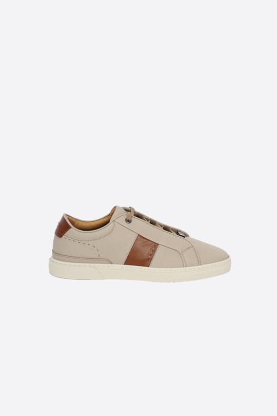 BOSS  BOSS Erkek Bağcıkları Marka Logolu Düz Deri Rahat Taban Bej Sneaker 50566802-260