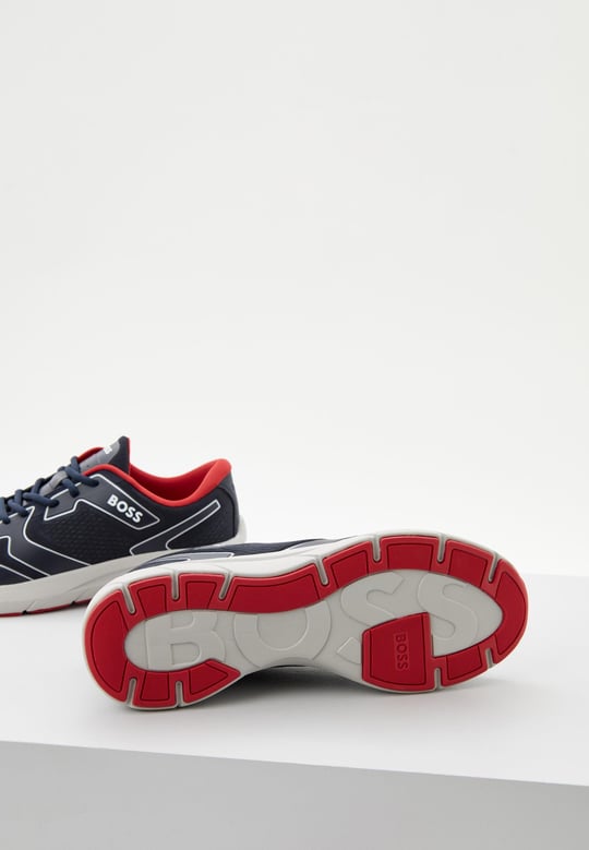 BOSS BOSS Erkek Bağcıklı Marka Logolu Spor Stil Lacivert Sneaker 50498933-406