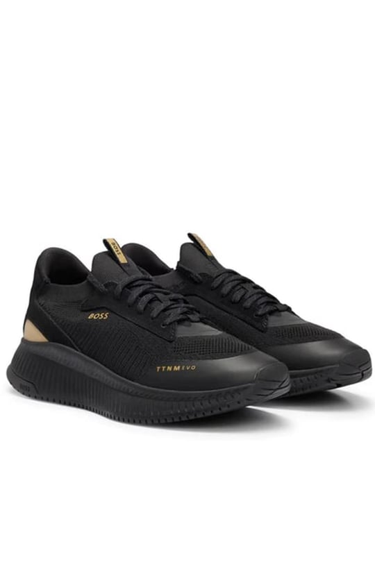 BOSS BOSS Erkek Bağcıklı Marka Logolu Spor Stil Siyah2 Sneaker 50498904-007