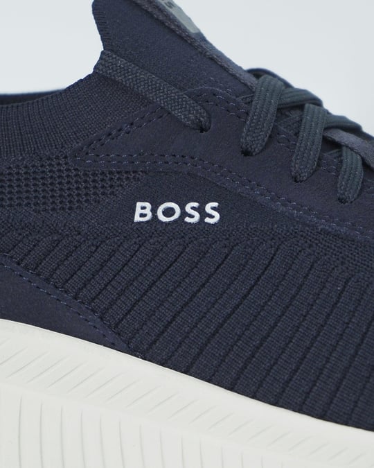 BOSS BOSS Erkek Bağcıklı Marka Logolu Spor Stil Lacivert Sneaker 50498904-401