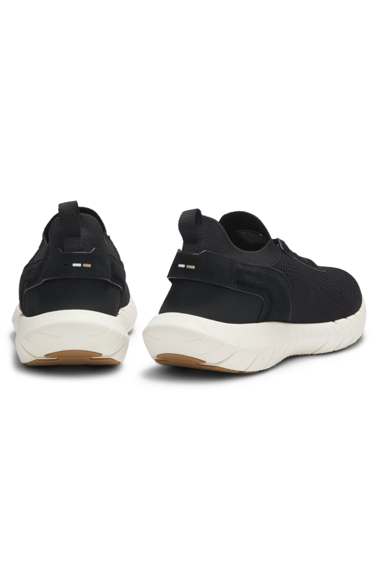 BOSS  BOSS Erkek Bağcıklı Rahat Esnek Taban İnce Fileli Siyah Sneaker 50563857-001