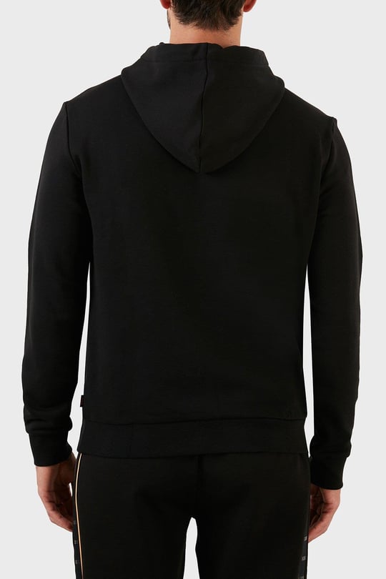 BOSS BOSS Erkek Baskılı Regular Fit Kapşonlu Siyah Sweatshirt 50477519-001