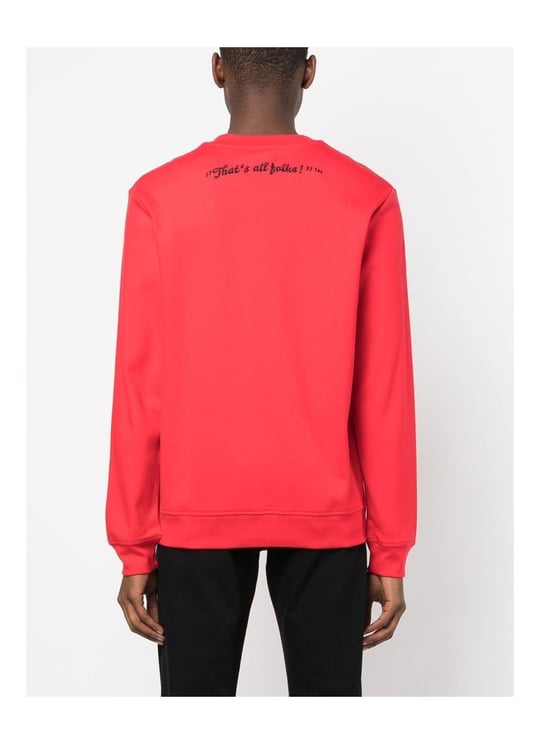 BOSS BOSS Erkek Baskılı Regular Fit Pamuklu Kırmızı Sweatshirt 50486310-623