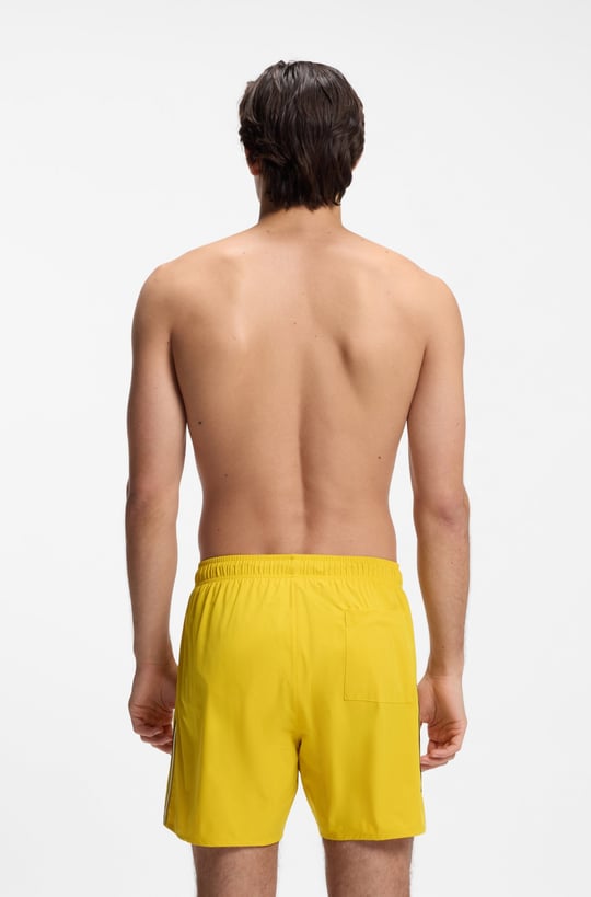 BOSS  BOSS Erkek Beli Bağlamalı Cepli Astarlı Kısa Boy Sarı Deniz Şortu 50491594-726
