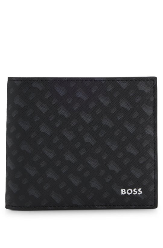 BOSS  BOSS Erkek BOSS Logo Kabartma Desen Nakit Ve Kart Bölme Siyah Cüzdan 50552844-003