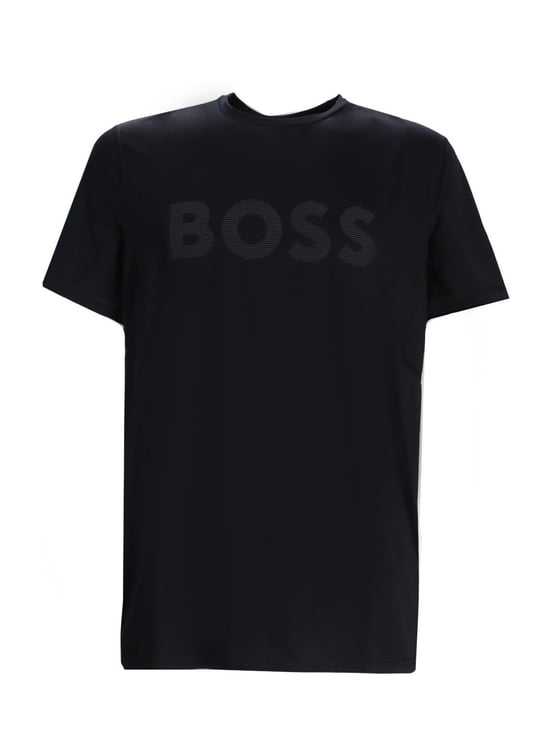 BOSS BOSS Erkek BOSS Yazılı Kısa Kollu Bisiklet Yaka Siyah T-Shirt 50531244-001