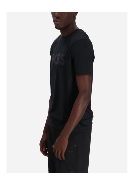 BOSS BOSS Erkek BOSS Yazılı Kısa Kollu Bisiklet Yaka Siyah T-Shirt 50531244-001
