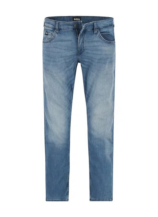 BOSS  BOSS Erkek Dar Kalıp Düz Paça Esnak Denim Mavi Jeans 50564407-445