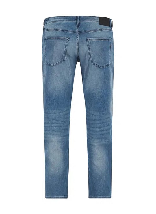 BOSS  BOSS Erkek Dar Kalıp Düz Paça Esnak Denim Mavi Jeans 50564407-445