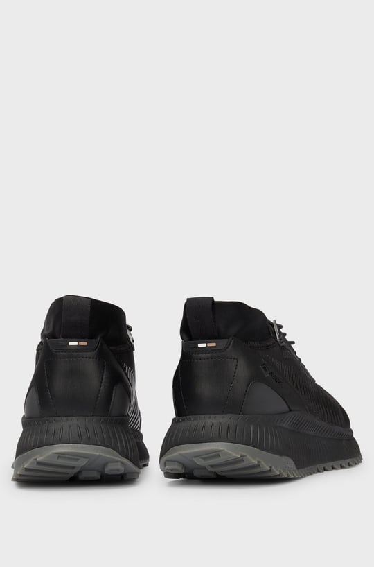 BOSS BOSS Erkek Deri Logolu Kalın Tabanlı Günlük Kullanım Siyah Sneaker 50529525-005