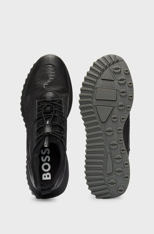BOSS BOSS Erkek Deri Logolu Kalın Tabanlı Günlük Kullanım Siyah Sneaker 50529525-005