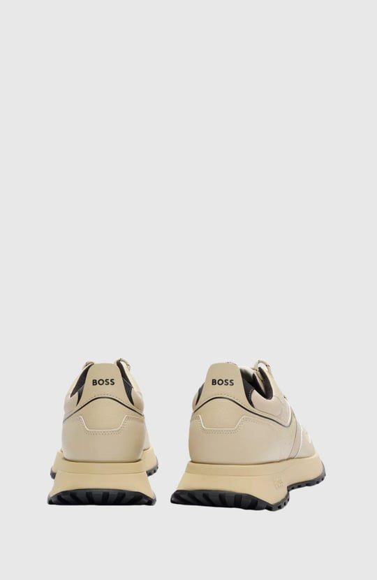 BOSS BOSS Erkek Deri Logolu Kalın Tabanlı Günlük Kullanım Bej Sneaker 50498913-271