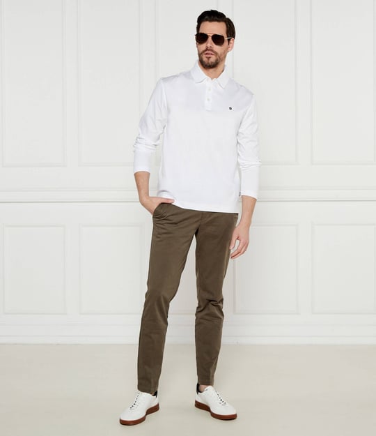 BOSS  BOSS Erkek Dokuma Polo Yaka Kısa Kol Günlük Beyaz Polo Yaka T-Shirt 50523917-100
