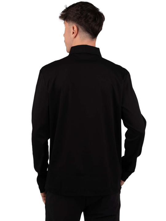 BOSS  BOSS Erkek Dokuma Polo Yaka Kısa Kol Günlük Siyah Polo Yaka T-Shirt 50523917-001