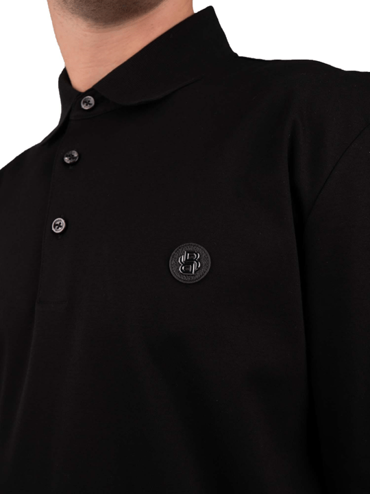 BOSS  BOSS Erkek Dokuma Polo Yaka Kısa Kol Günlük Siyah Polo Yaka T-Shirt 50523917-001