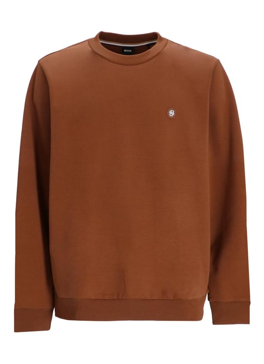 BOSS BOSS Erkek Düz Model Bisiklet Yaka Uzun Kol Kahverengi1 Sweatshirt 50520302-217