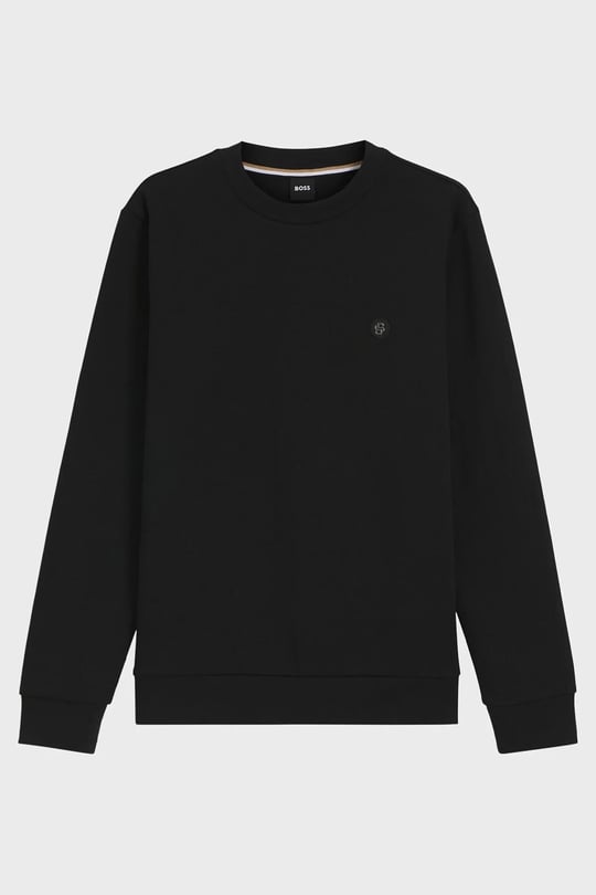 BOSS  BOSS Erkek Düz Model Bisiklet Yaka Uzun Kol Siyah Sweatshirt 50520302-002