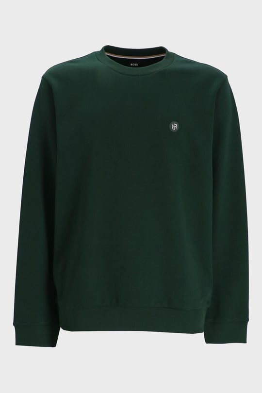 BOSS BOSS Erkek Düz Model Bisiklet Yaka Uzun Kol Yeşil Sweatshirt 50520302-385