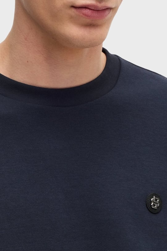 BOSS  BOSS Erkek Düz Model Bisiklet Yaka Uzun Kol Lacivert Sweatshirt 50520302-404