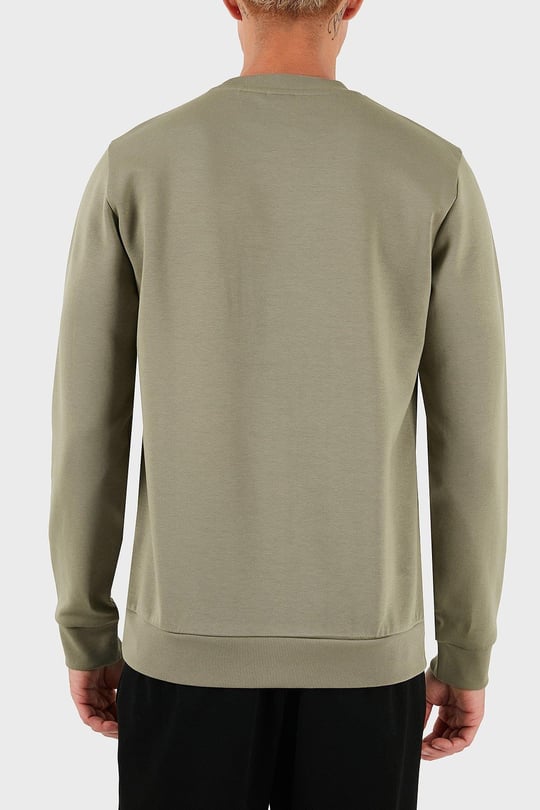 BOSS  BOSS Erkek Düz Model Bisiklet Yaka Uzun Kol Haki Sweatshirt 50520302-245