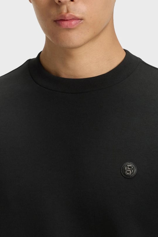 BOSS  BOSS Erkek Düz Model Bisiklet Yaka Uzun Kol Siyah Sweatshirt 50520302-002
