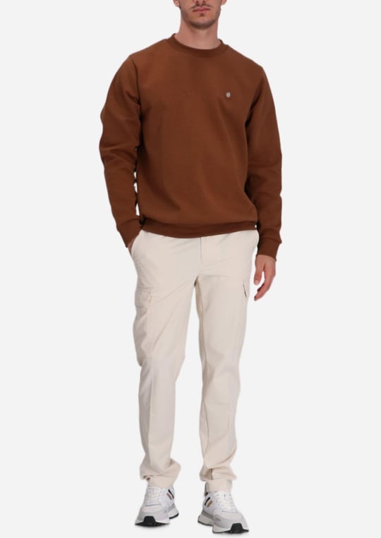 BOSS BOSS Erkek Düz Model Bisiklet Yaka Uzun Kol Kahverengi1 Sweatshirt 50520302-217