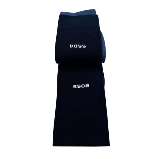 BOSS BOSS Erkek Esnek Pamuklu İkonik BOSS Şerit Çizgi Detaylı Lacivert Çorap 50531084-425