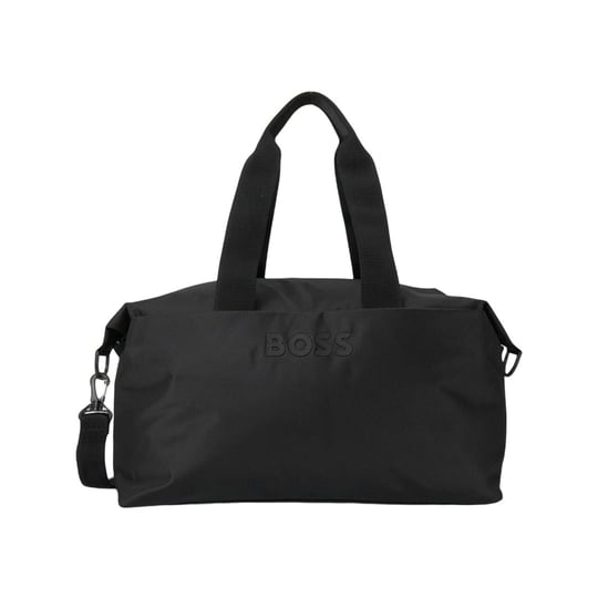 BOSS  BOSS Erkek Geniş İç Hacimli Logo Detaylı Çıkarılabilir Uzun Askılı Siyah Seyahat Çantası 50567750-001