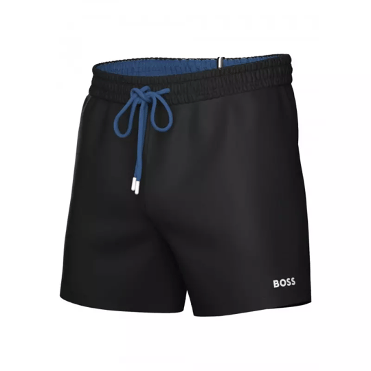BOSS  BOSS Erkek Hızlı Kuruyan Logo Detaylı Siyah Mayo 50491601-003