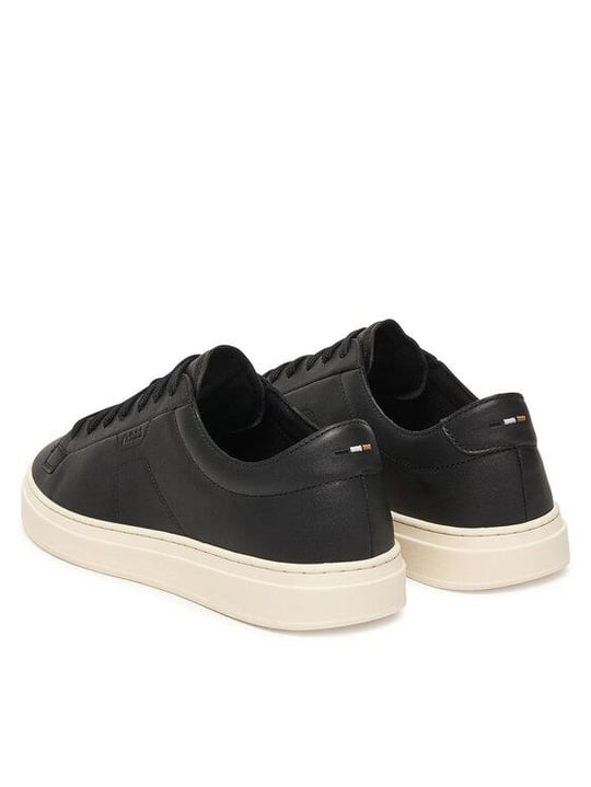 BOSS  BOSS Erkek Kabartma Logolu Düşük Bilekli Deri Siyah Sneaker 50557866-001