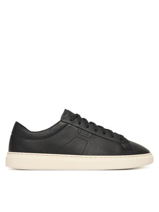 BOSS  BOSS Erkek Kabartma Logolu Düşük Bilekli Deri Siyah Sneaker 50557866-001