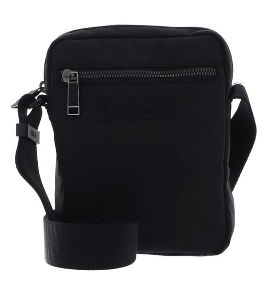BOSS  BOSS Erkek Kabartma Logolu Fermuar Kapamalı Uzun Askılı Siyah Omuz Çantası 50567814-001