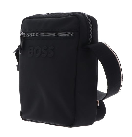 BOSS  BOSS Erkek Kabartma Logolu Fermuar Kapamalı Uzun Askılı Siyah Omuz Çantası 50567814-001