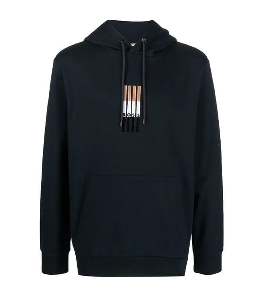 BOSS BOSS Erkek Kapşonlu Yaka Regular Fit Pamuklu Uzun Kollu Lacivert Sweatshirt 50481751-404