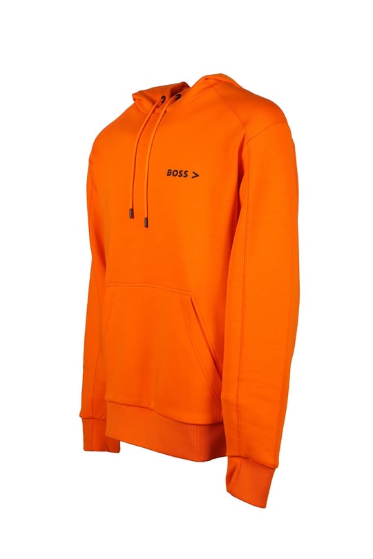 BOSS BOSS Erkek Kapüşonlu Uzun Kol Logolu Turuncu Sweatshirt 50486247-829