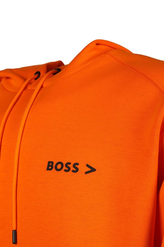 BOSS BOSS Erkek Kapüşonlu Uzun Kol Logolu Turuncu Sweatshirt 50486247-829