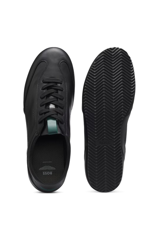 BOSS  BOSS Erkek Karbon Fiber Detaylı Rahat Tabanlı Hakiki Deri Siyah Sneaker 50570018-003