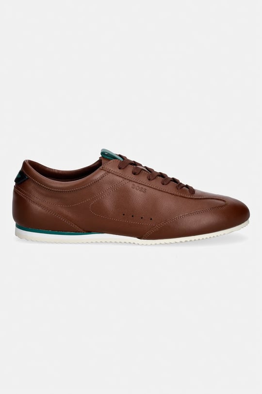 BOSS  BOSS Erkek Karbon Fiber Detaylı Rahat Tabanlı Hakiki Deri Kahverengi Sneaker 50570018-214