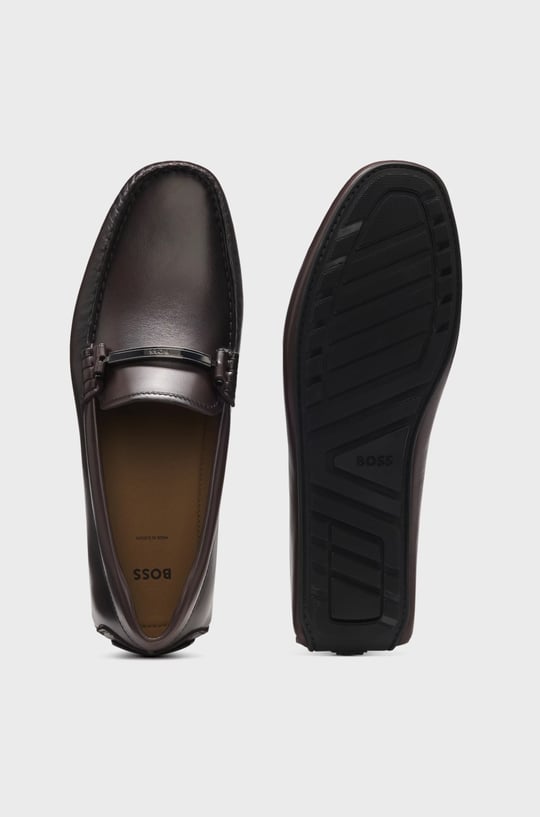 BOSS  BOSS Erkek Logo İşlemeli Metal Halkalı Dikiş Detaylı Deri Kahverengi Sneaker 50548100-205