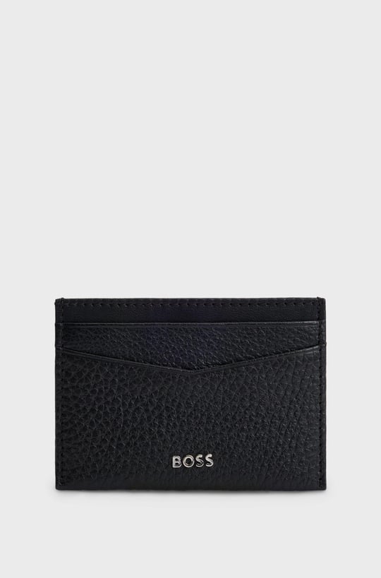 BOSS BOSS Erkek Logo Kabartmalı 4 Kart Bölmeli Deri Bej Kartlık 50529515-376