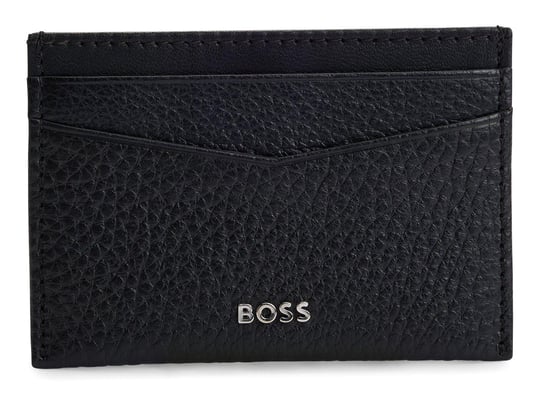 BOSS BOSS Erkek Logo Kabartmalı 4 Kart Bölmeli Deri Siyah Kartlık 50529515-001