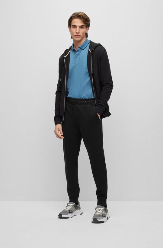 BOSS BOSS Erkek Logolu Basic Regular Fit Kısa Kollu Siyah Eşofman Altı 50481251-001