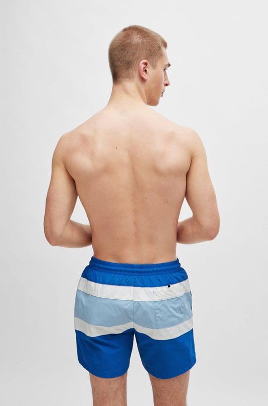 BOSS BOSS Erkek Logolu Beli Lastikli Yüksek Bel Slim Fit Lacivert Deniz Şortu 50515700-423