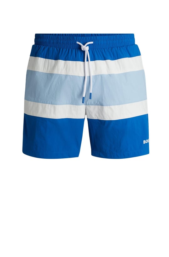 BOSS BOSS Erkek Logolu Beli Lastikli Yüksek Bel Slim Fit Lacivert Deniz Şortu 50515700-423