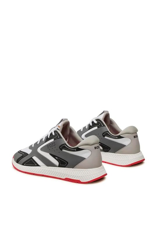 BOSS BOSS Erkek Logolu Normal Kalıp Bağcıklı Günlük Gri Sneaker 50493215-016