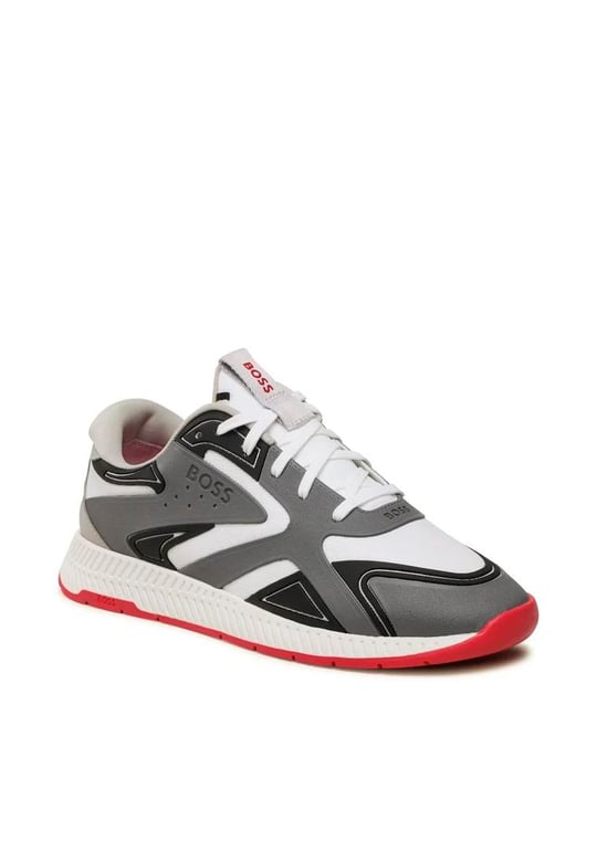 BOSS BOSS Erkek Logolu Normal Kalıp Bağcıklı Günlük Gri Sneaker 50493215-016
