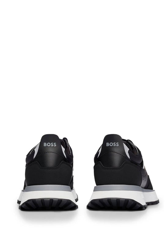 BOSS BOSS Erkek Marka Logolu Bağcıklı Kaydırmaz Tabanlı Günlük Siyah Sneaker 50498280-001
